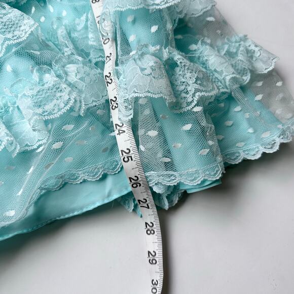 Vintage classmate fashions Teal Lace Layered Dress - Size 7 - Stunning! - Picture 5 of 5